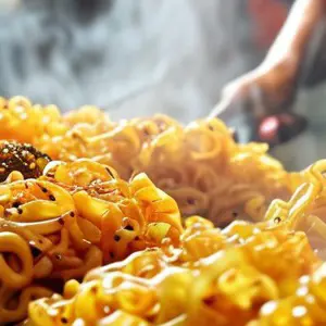 Grilled Cold Noodles: The Spicy Charm on the Hot Plate