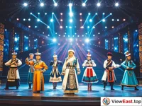 On the modern theater stage with gorgeous lights, Mongolian artists combine traditional music and dance elements with modern art for innovative performances.