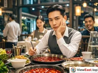 After work, office workers come to the often-visited Chongqing hot pot restaurant. Fatigue is swept away. They enjoy the delicious Chongqing hot pot to the fullest and relax.
