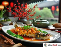 During traditional festivals in Zhejiang, every household prepares West Lake vinegar fish as a delicacy for the festive table.