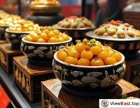 At a food festival booth, the aroma of Buddha Jumps Over the Wall draws many foodies, paying homage to Fujian's traditional cuisine.
