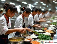 In a Yunnan cooking school, students learn to prepare the broth and ingredients for Cross-Bridge Rice Noodles, preserving this traditional delicacy.