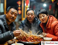 At a Sichuan family gathering, family members share homemade Chuan Chuan Xiang, with spicy flavors and affection creating a warm atmosphere.