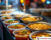 In the bright lights of Nanjing's night market, the savory aroma of duck blood and vermicelli soup attracts a constant stream of diners.