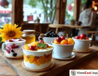 In a Qinghai café, cups of yogurt decorated with fruit and honey catch the eyes of young couples.