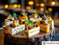 At a high-level business meeting, dainty cheesecakes serve as afternoon tea snacks, bringing a touch of relaxation to the tense atmosphere.