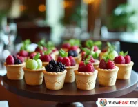 At a high-level business meeting, dainty berry cups serve as afternoon tea snacks, bringing a touch of relaxation and freshness to the tense atmosphere.