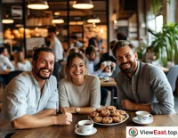 Colleagues share a plate of crispy chocolate cookies during office tea time, bringing a moment of relaxation to their busy workday.