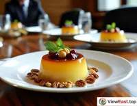 At a high-level business meeting, exquisite nut pudding serves as meeting snacks, bringing a touch of relaxation and pleasure to the tense atmosphere.