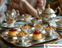 In a bustling dessert shop, nut pudding is served in small glass jars, decorated with colorful sugar beads, catching customers' eyes.