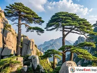 The Five Doctors' Pines of Mount Tai, ancient trees with unique shapes, symbolizing the passage of time.