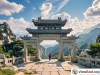 South Heaven Gate of Mount Tai, a gateway to the celestial street with a panoramic view.