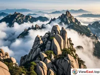 Jufeng Peak in Laoshan, the main peak with clouds, a challenge for hikers.
