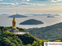 Foding Mountain in Putuoshan, the highest peak offering a panoramic view of the island.