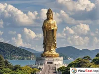 The South Sea Guanyin statue in Putuoshan, towering and symbolic of compassion and wisdom.