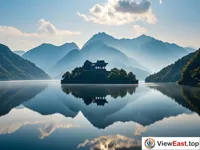 The harmony of Yin and Yang at the Tai Chi Lake on Mount Wudang.
