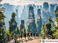 The spectacular stone columns at Yellow Stone Fortress in Zhangjiajie.