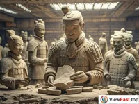 The restoration site of the Terracotta Army, bringing history back to life.