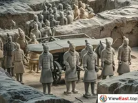 The Second Pit of the Terracotta Army, featuring a complex military formation.