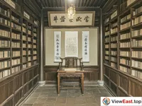 The Dongming Thatched Cottage of Tianyi Pavilion in Ningbo, filled with the aroma of ancient books.