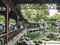 The Eastern Garden of Tianyi Pavilion in Ningbo, where rockeries, flowing water, and ancient pavilions harmoniously coexist.
