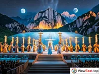 The live performance of the Mount Taishan Sacrificial Ceremony recreates the grand ceremony of ancient emperors' worship.