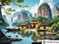 The Mosquito-Free Village of Longhu Mountain, an idyllic and tranquil landscape.