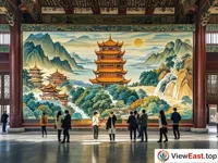 The murals of Wuhan Yellow Crane Tower, marks of history.