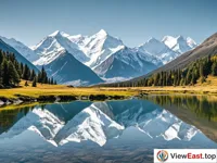 The tranquil reflection of Gongga Mountain in Lenggacuo, harmony between mountain and water.