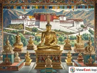 The rich exhibits of the Potala Palace's Treasure Gallery, a testament to Tibetan history. 