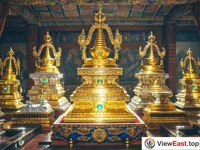 The splendor of the stupa halls in the Potala Palace, signifying a position of utmost reverence.