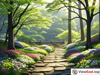 The fragrance and light and shadow of Lushan's Flower Path in spring.