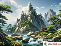 Tianzhu Peak's Rocks and Streams of Jiuhua