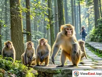 Lively Monkey Area of Emei Mountain