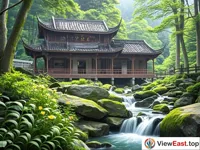 Tranquil Qingyin Pavilion of Emei Mountain