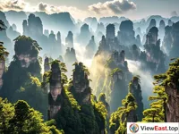 Mist and Sunlight on Tianzi Mountain
