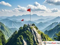 Red Flag Flies at Jinggangshan Summit