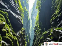 A Sliver of Sky at Qingtian Gorge