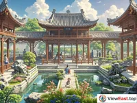 Elegant Courtyard Life in Qingming Park