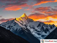 Sunset at Meili Snow Mountain Fiery Skies and Clear Peaks