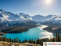 Dual-Colored Lakes and Majestic Snow Mountains at Kanas