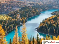 Mysterious Lake View from Fish Viewing Platform at Kanas