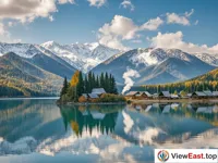 Mirror-like Kanas Lake and Primitive Tuvan Village 