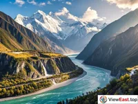 Mighty Yarlung Zangbo River's Great Bend in the Grand Canyon