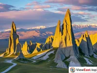 Unique Rocks and Spectacular Landforms at Bayanbulak's Keku Usu Stone Forest 