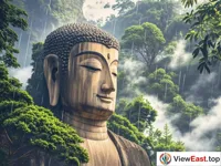 Mysterious Leshan Buddha in Post-Rain Mist