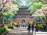 Spring at Dujiangyan's Erwang Temple, Green and Blooming
