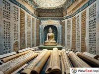 Treasured Scrolls in Dunhuang Mogao Caves' Library