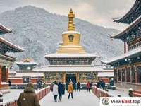 Pristine Winter Scenery at Ta'er Monastery
