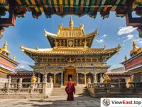 Glinting Golden Roof of Ta'er Monastery's Main Hall